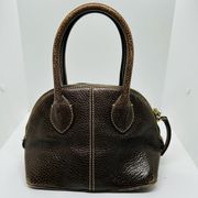 Vintage Dooney & Bourke Chocolate Brown Dome Zipper Closure Satchel Size Small