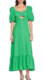 NEW NWT  Falbala Crystal Embellished Midi Dress In Green