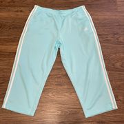 Adidas Mint Green Cropped Capri Track Pants Size Medium