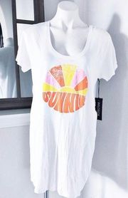 Wildfox Sun Scoop Neck Swim Cover White Dress Beach Size M NWT