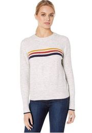 Cupcakes and Cashmere Long Sleeve Pullover Stripes Gray Heather Ash Size S 