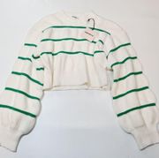 Superdown Sophia Stripe Sweater in White & Green