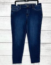 Calvin Klein Ankle Skinny Jeans Raw Frayed Hem Women’s Size 16