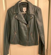 faux leather biker jacket