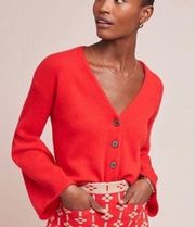 Moth Bell Sleeve Red Cardigan