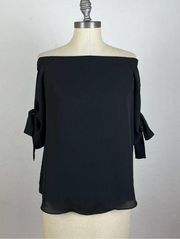 Aritzia Babaton Black Off Shoulder Top