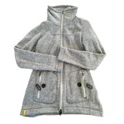 Lole Heather Grey Fleece Funnel Neck Zip Up Jacket