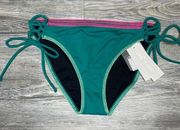 Salt + Cove Women's Emerald Green Embroidered Bikini Swim Bottoms sz Junior’s M