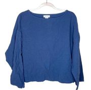 Soft Surroundings Blue Cotton Gauze Pullover Blouse Top 17744 Size Medium