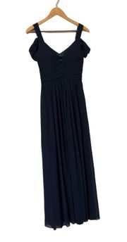 Bariano Ocean Of Elegance Bridesmaid Navy Maxi Formal Dress