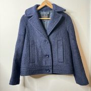 Coach Short Wool Pea Coat Dark Navy Blue Size XS