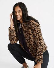 Leopard Print Teddy Jacket Brown And Black XS