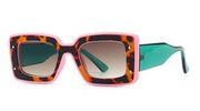 Pink Cheetah Colorblock Sunglasses 