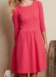 Women Virginia A Line Dress Pink Textured Stretch Zip Pockets Large