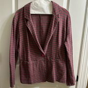 Caslon Petite Striped Pink & Grey Sweatshirt Blazer