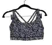 Lululemon  Energy Bra Size‎ 8 Black with White Spots Dots