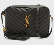 Saint Laurent Lou Medium YSL Quilted Camera Crossbody Bag with Pocket