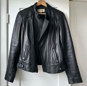 Michael Kors Leather Jacket with The Real Real Tags Black Size XS