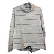 NIC+ZOE Womens Beige Striped Turtleneck Knit Desert Daydream Top Sz‎ XS