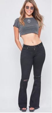 Black Fringe Bootcut Jeans