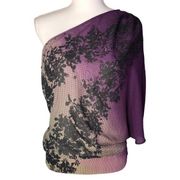 Rampage Floral Lace Jewel Detail One Shoulder Blouse