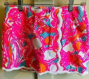 Skort Size 0 Pink Octopus Tropical Design With Scallop Detail