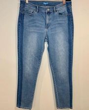 J.McLaughlin Lightly Distressed Two Tone Slim Straight Denim Jeans