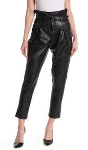 Blank NYC Vegan Leather Paper Bag Pants 28 Faux Black Festival Sexy Wet Look NWT