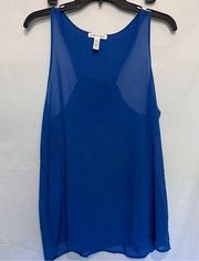 AMBIANCE Apparel blue sheer Racerback tank top large