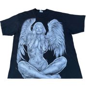 Vintage  Angel Black Graphic T-shirt