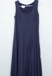 Akris Punto Sleeveless Navy Blue Maxi Dress Women's Size 10