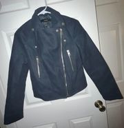 NWOT Dark Blue Leather Jacket