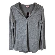 Supersoft Long Sleeve Front Pleat Hoodie Gray Small