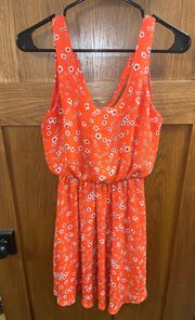 Floral Tank Dress Orange