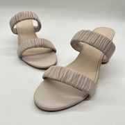 Journee Collection Sandals Womens 9.5 Off White Vidda Genuine Leather Sandal NEW