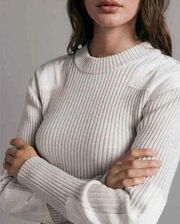 Rag & Bone Nikole Wool Crew Slim Fit Sweater Light Gray Women's Size XS NEW