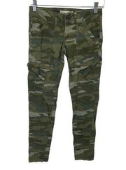 Jolt Women's Slim Fit Mid-Rise Skinny Cargo Pants Size 0 camo camouflage