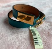 NWT  Drag Double Tour Bracelet blue and gold