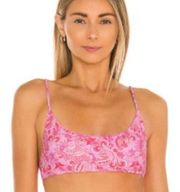 VDM The Label Sienna Revolve Pink Paisley Candy Stripe Bikini Swim Top Small NWT