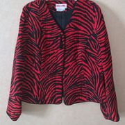 Vintage Maggy London Silk Zebra Print Jacket