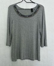 4/$25 BKE red tee size large grey