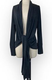 Long sleeve Wrap shrug cardigan, ladies large Tie Front open Cardigan Wrap