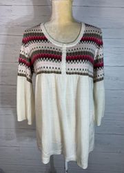 fair isle henley sweater size XL Juniors