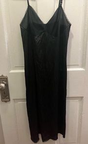 Vintage Vanity Fair Black Midi Slip Dress - Size Medium/Large