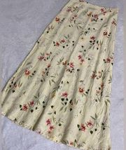 TSD  %100 Linen Floral Maxi Skirt Size Small.
