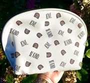 Rae Dunn White Cosmetic Bag With Love And Be Kind Print