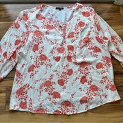 Stitchfix paper moon boho floral Swiss dot blouse 2X