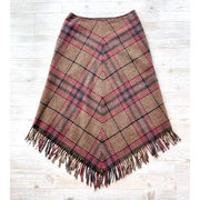 Lauren Ralph Lauren Wool Plaid Midi Fringe Skirt | Size‎ 8P