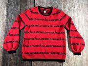 NWOT Karl Lagerfeld Paris Red Admiral Crew Neck Eiffel Logo Sweater