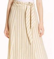 Rag & Bone Felix Stripe Silk Skirt Yellow size 12